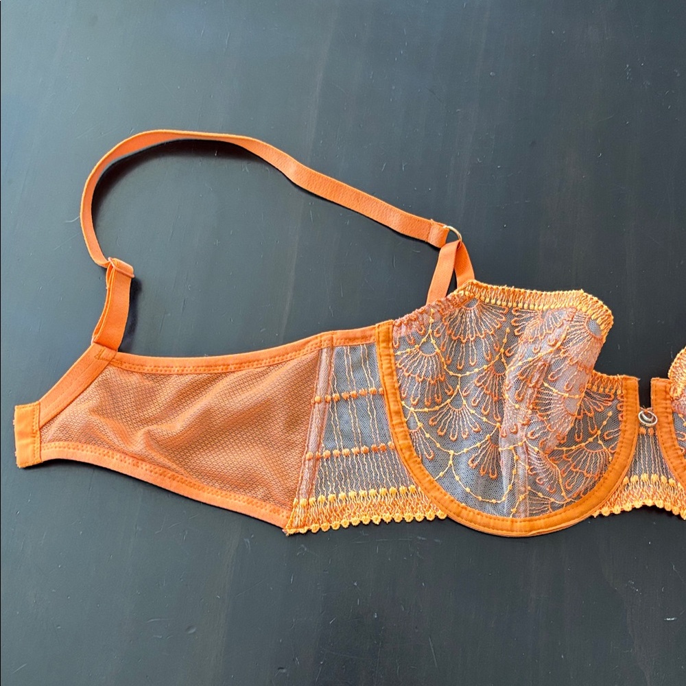 Aubade- pure vibration Elegant Orange Lace Bra - Picture 4 of 7